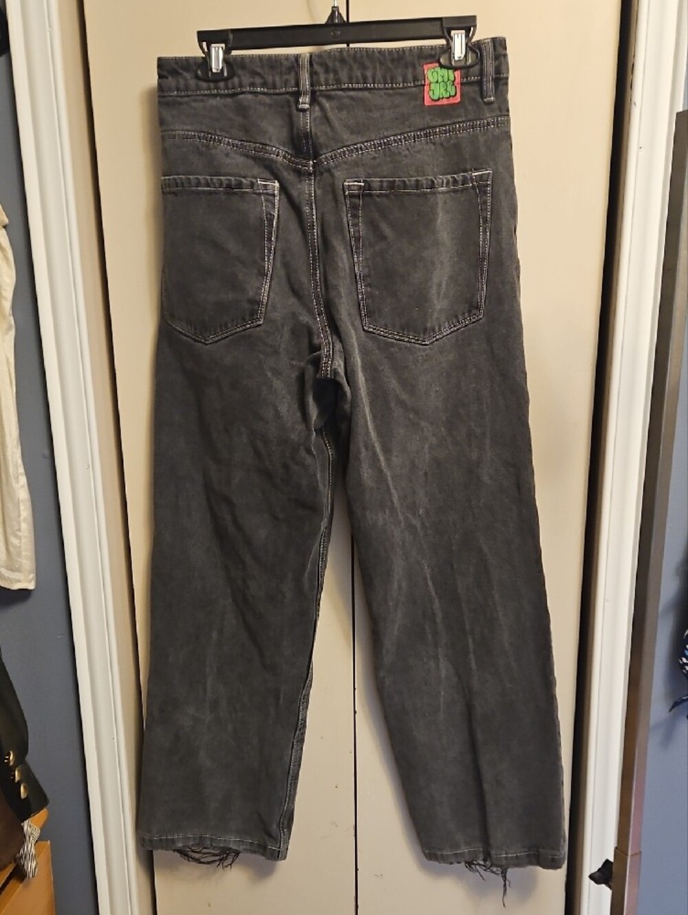 VINTAGE Grey Washed Jeans - 100%COTTON Empire Straight Leg Sz6 Fraid Bottom W16 - Picture 5 of 9